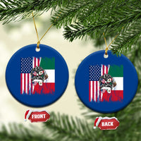 Mexican American Pride Ceramic Ornament Bicultural Heritage Girl Vintage Flag