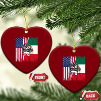 Mexican American Pride Ceramic Ornament Bicultural Heritage Girl Vintage Flag