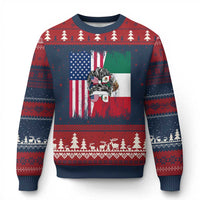 Mexican American Pride Ugly Christmas Sweater Bicultural Heritage Girl Vintage Flag