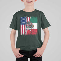 Mexican American Pride T Shirt For Kid Bicultural Heritage Girl Vintage Flag
