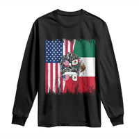 Mexican American Pride Long Sleeve Shirt Bicultural Heritage Girl Vintage Flag