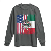 Mexican American Pride Long Sleeve Shirt Bicultural Heritage Girl Vintage Flag