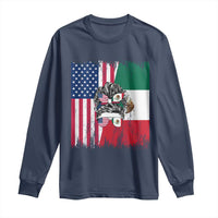 Mexican American Pride Long Sleeve Shirt Bicultural Heritage Girl Vintage Flag
