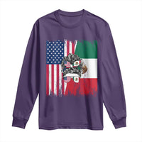 Mexican American Pride Long Sleeve Shirt Bicultural Heritage Girl Vintage Flag