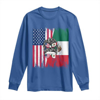 Mexican American Pride Long Sleeve Shirt Bicultural Heritage Girl Vintage Flag