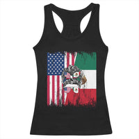 Mexican American Pride Racerback Tank Top Bicultural Heritage Girl Vintage Flag