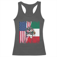 Mexican American Pride Racerback Tank Top Bicultural Heritage Girl Vintage Flag