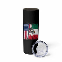 Mexican American Pride Skinny Tumbler Bicultural Heritage Girl Vintage Flag