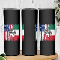 Mexican American Pride Skinny Tumbler Bicultural Heritage Girl Vintage Flag