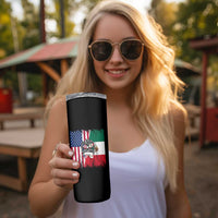 Mexican American Pride Skinny Tumbler Bicultural Heritage Girl Vintage Flag