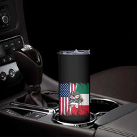 Mexican American Pride Skinny Tumbler Bicultural Heritage Girl Vintage Flag