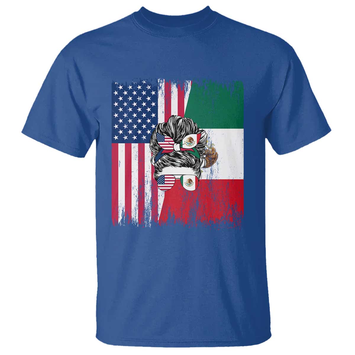 Mexican American Pride T Shirt Bicultural Heritage Girl Vintage Flag