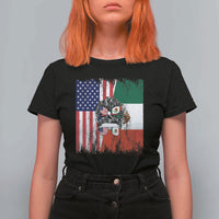 Mexican American Pride T Shirt For Women Bicultural Heritage Girl Vintage Flag