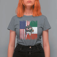 Mexican American Pride T Shirt For Women Bicultural Heritage Girl Vintage Flag