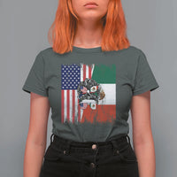 Mexican American Pride T Shirt For Women Bicultural Heritage Girl Vintage Flag