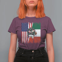 Mexican American Pride T Shirt For Women Bicultural Heritage Girl Vintage Flag
