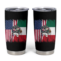 Mexican American Pride Tumbler Cup Bicultural Heritage Girl Vintage Flag