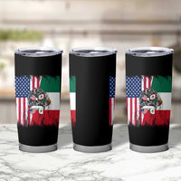 Mexican American Pride Tumbler Cup Bicultural Heritage Girl Vintage Flag