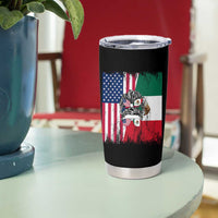 Mexican American Pride Tumbler Cup Bicultural Heritage Girl Vintage Flag