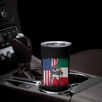 Mexican American Pride Tumbler Cup Bicultural Heritage Girl Vintage Flag