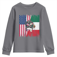 Mexican American Pride Youth Sweatshirt Bicultural Heritage Girl Vintage Flag