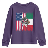 Mexican American Pride Youth Sweatshirt Bicultural Heritage Girl Vintage Flag