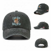 I Got That Dawg In Me Washed Cotton Baseball Cap Funny Corgi Dog Meme