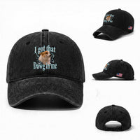 I Got That Dawg In Me Washed Cotton Baseball Cap Funny Corgi Dog Meme