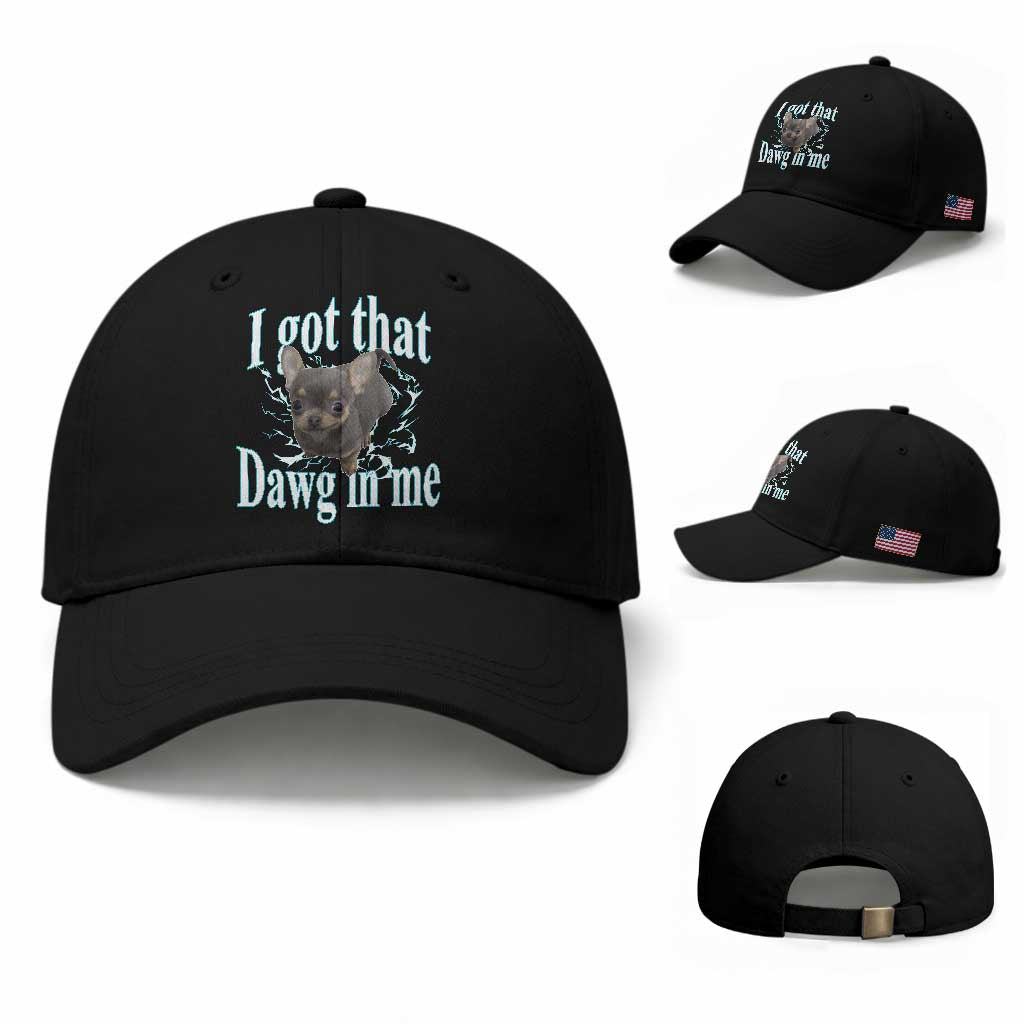 I Got That Dawg In Me Dog Meme Baseball Cap Ironic Chihuahua Face