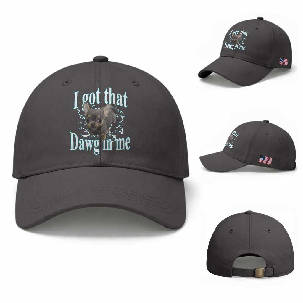 I Got That Dawg In Me Dog Meme Baseball Cap Ironic Chihuahua Face