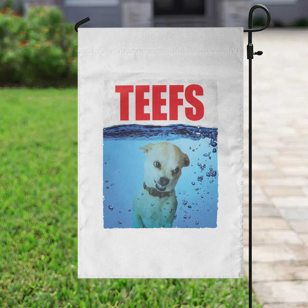 Chihuahua Dog Meme Garden Flag Funny Horror Movie Poster Dog Teefs - Wonder Print Shop