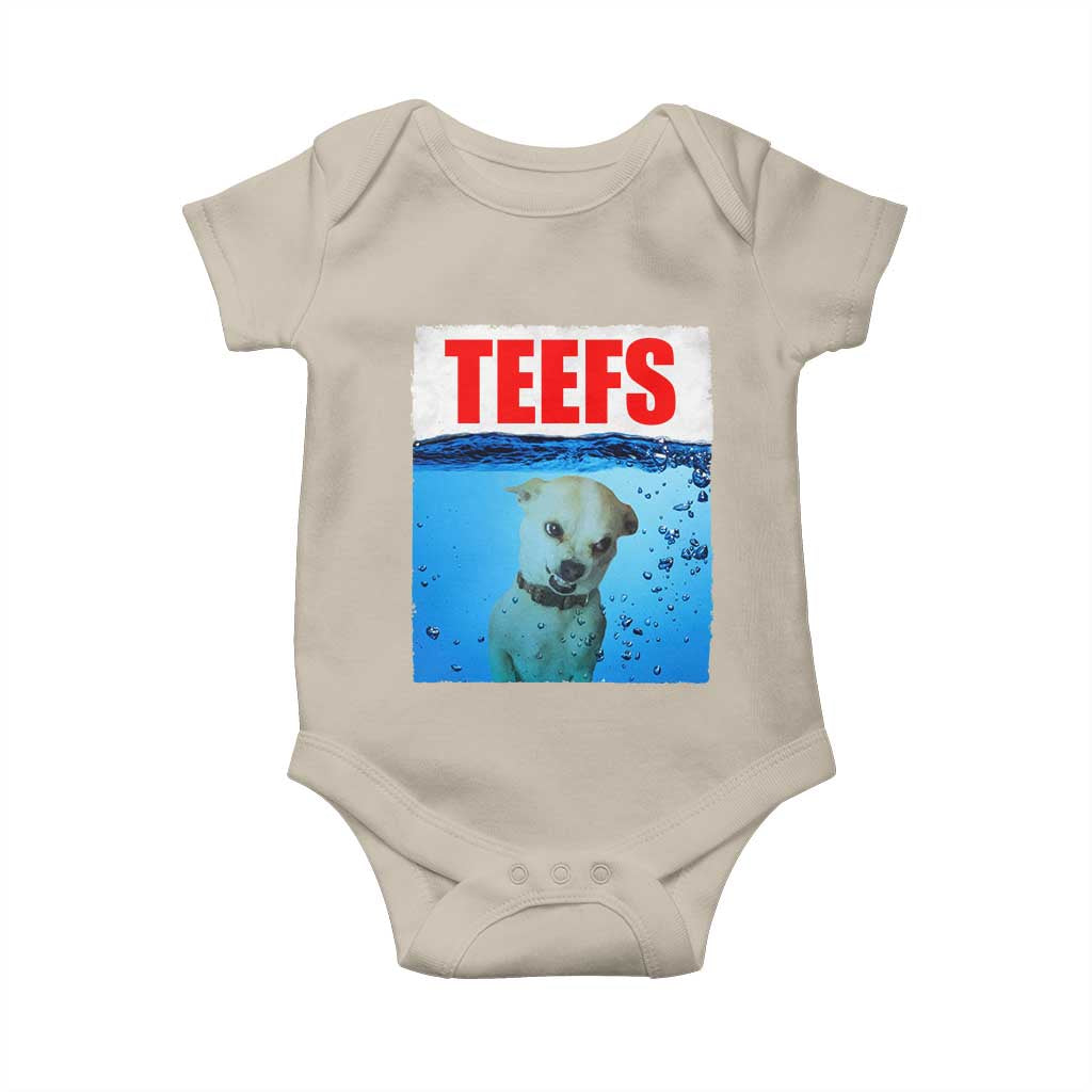 Chihuahua Dog Meme Baby Onesie Funny Horror Movie Poster Dog Teefs - Wonder Print Shop