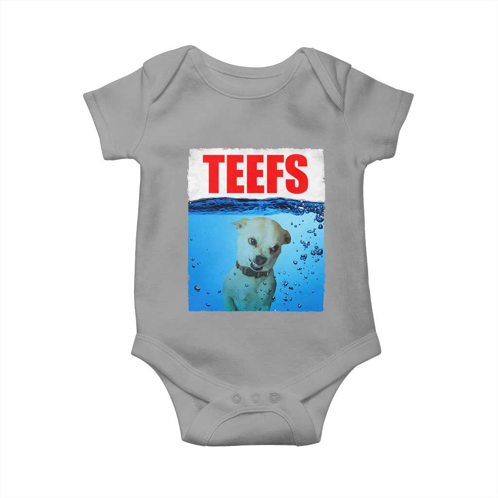 Chihuahua Dog Meme Baby Onesie Funny Horror Movie Poster Dog Teefs - Wonder Print Shop