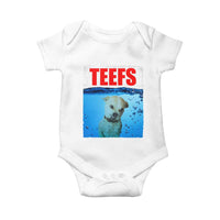 Chihuahua Dog Meme Baby Onesie Funny Horror Movie Poster Dog Teefs - Wonder Print Shop