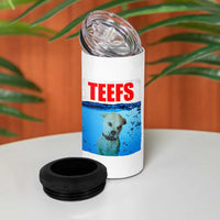 Chihuahua Dog Meme 4 in 1 Can Cooler Tumbler Funny Horror Movie Poster Dog Teefs
