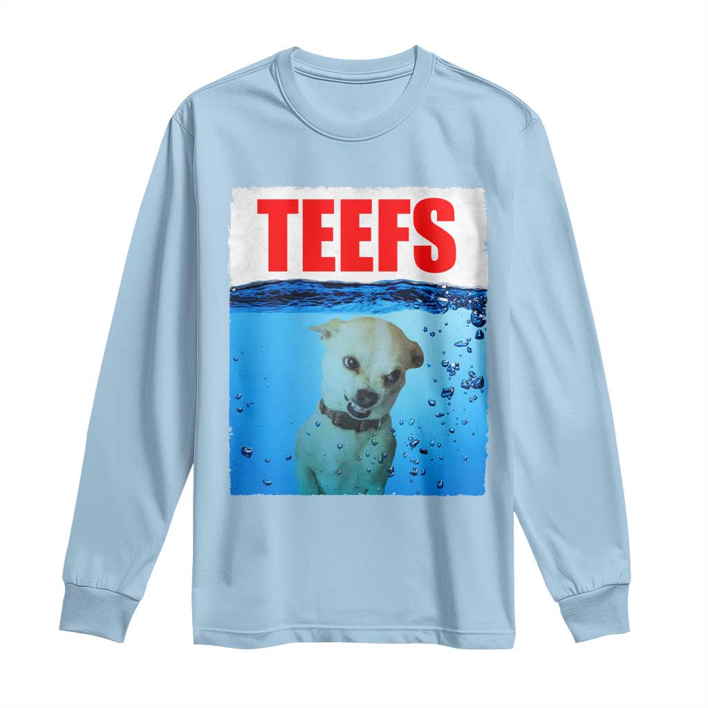 Chihuahua Dog Meme Long Sleeve Shirt Funny Horror Movie Poster Dog Teefs - Wonder Print Shop