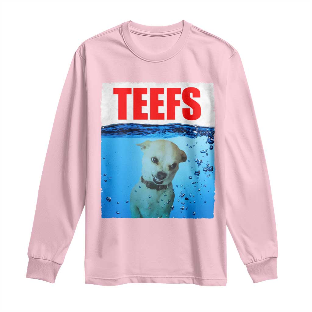 Chihuahua Dog Meme Long Sleeve Shirt Funny Horror Movie Poster Dog Teefs - Wonder Print Shop