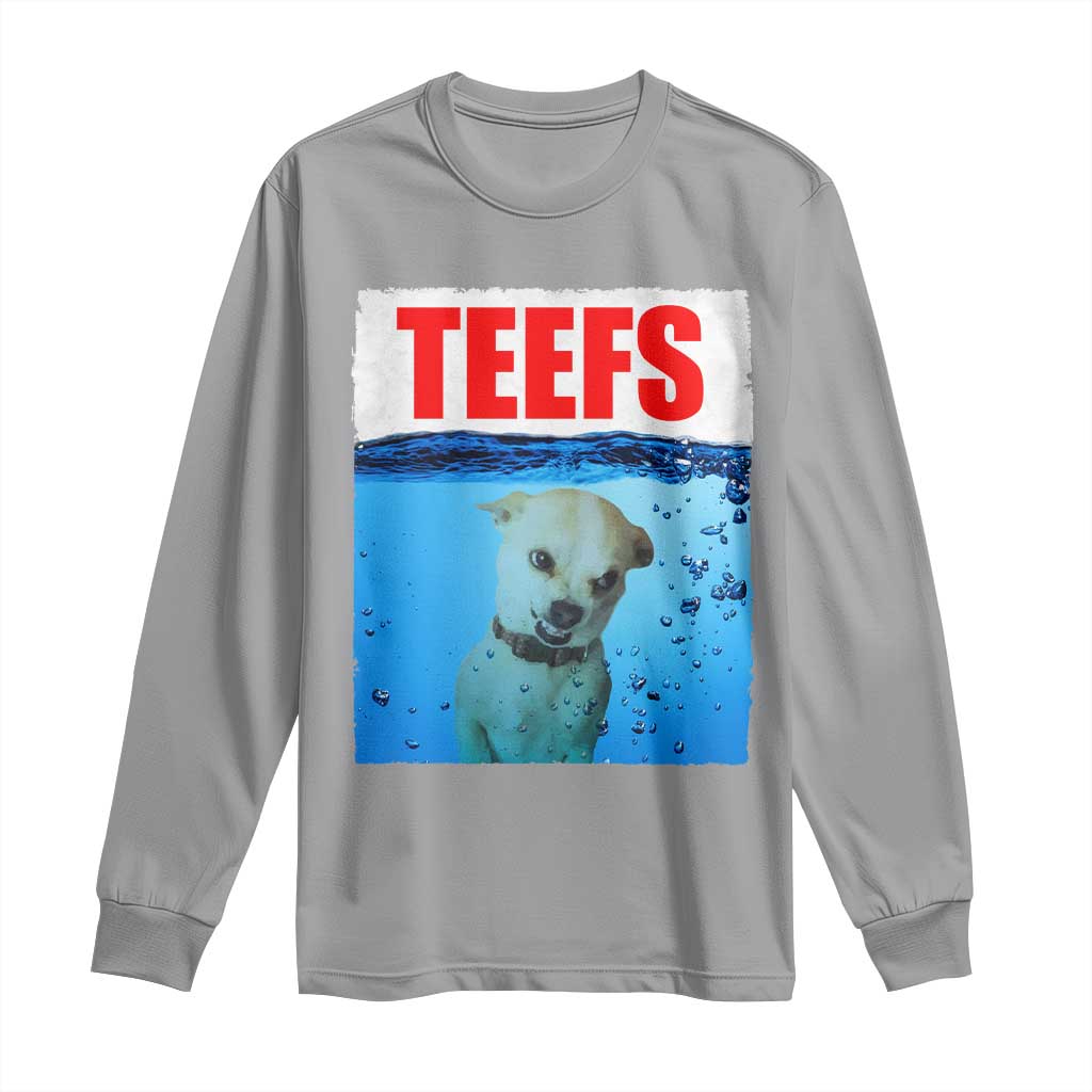 Chihuahua Dog Meme Long Sleeve Shirt Funny Horror Movie Poster Dog Teefs - Wonder Print Shop
