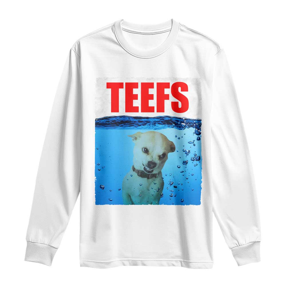 Chihuahua Dog Meme Long Sleeve Shirt Funny Horror Movie Poster Dog Teefs - Wonder Print Shop