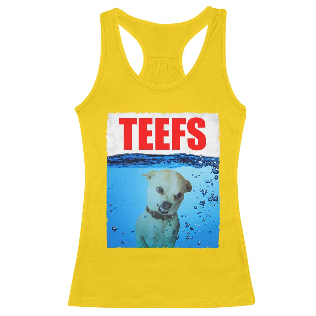 Chihuahua Dog Meme Racerback Tank Top Funny Horror Movie Poster Dog Teefs - Wonder Print Shop