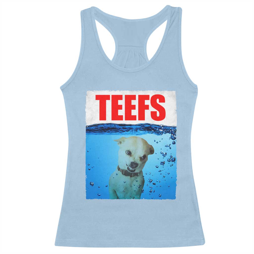 Chihuahua Dog Meme Racerback Tank Top Funny Horror Movie Poster Dog Teefs - Wonder Print Shop