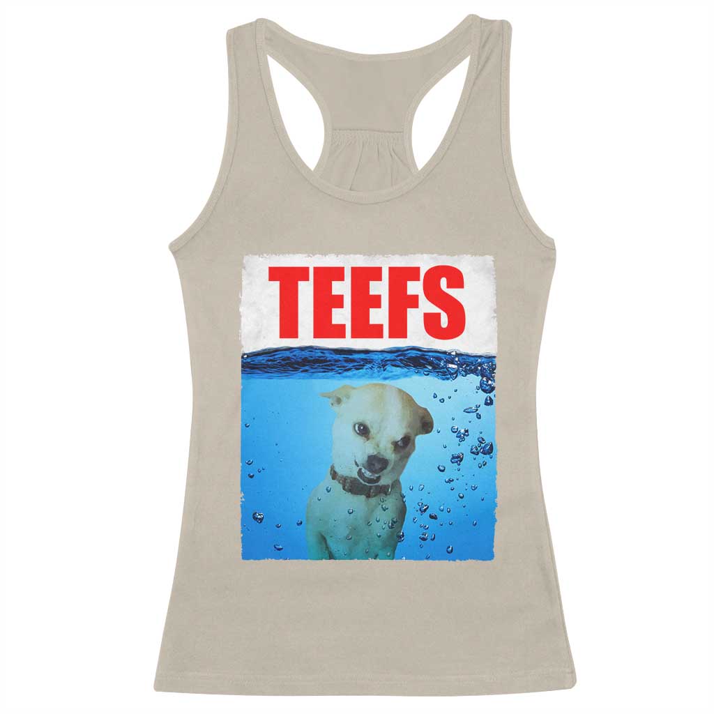 Chihuahua Dog Meme Racerback Tank Top Funny Horror Movie Poster Dog Teefs - Wonder Print Shop