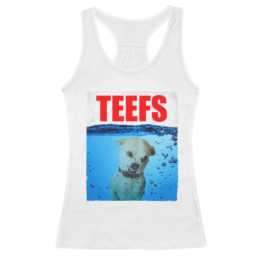 Chihuahua Dog Meme Racerback Tank Top Funny Horror Movie Poster Dog Teefs - Wonder Print Shop
