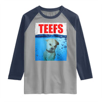 Chihuahua Dog Meme Raglan Shirt Funny Horror Movie Poster Dog Teefs - Wonder Print Shop