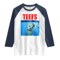 Chihuahua Dog Meme Raglan Shirt Funny Horror Movie Poster Dog Teefs - Wonder Print Shop
