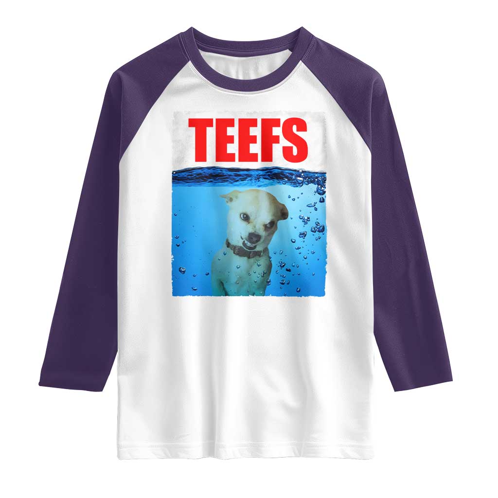 Chihuahua Dog Meme Raglan Shirt Funny Horror Movie Poster Dog Teefs - Wonder Print Shop