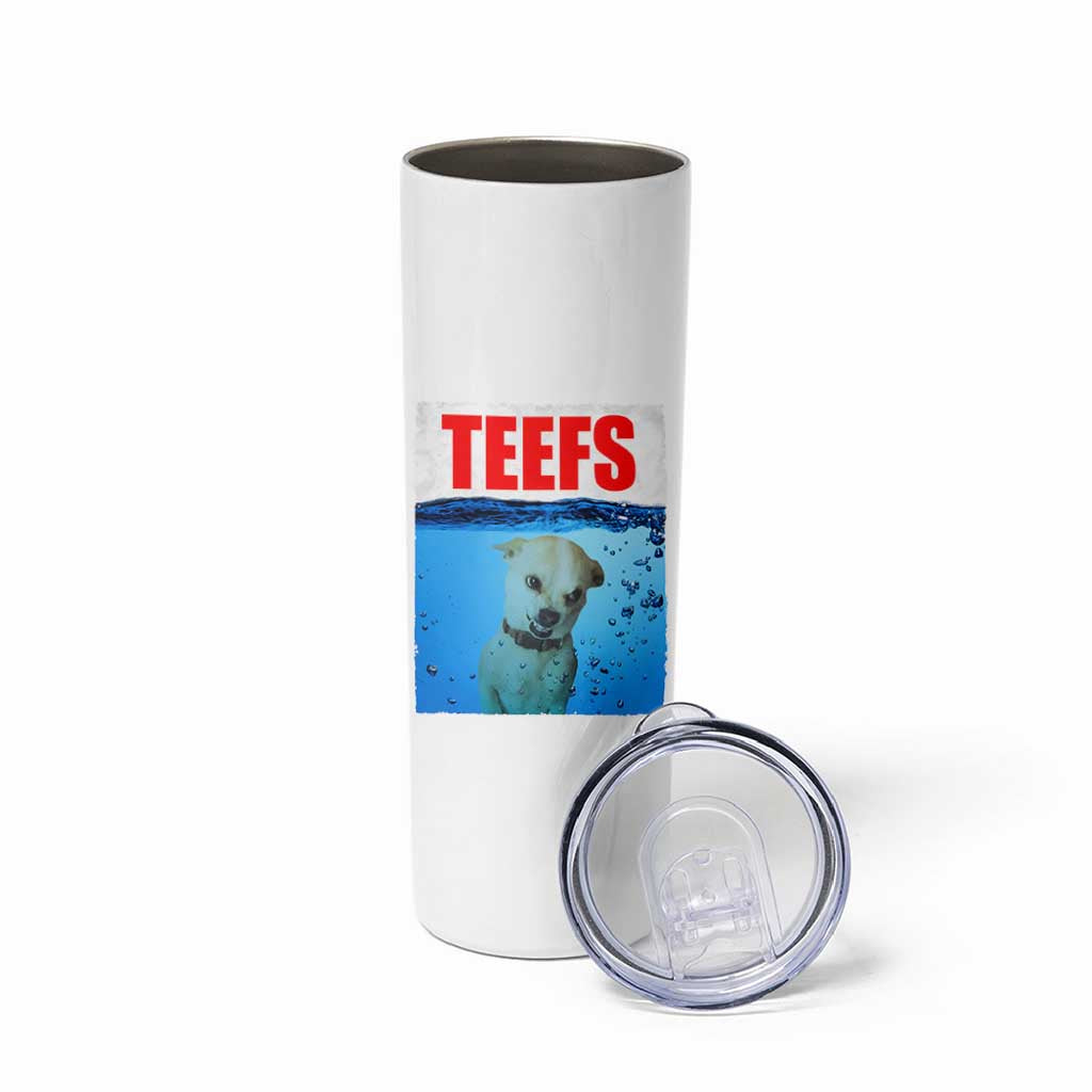 Chihuahua Dog Meme Skinny Tumbler Funny Horror Movie Poster Dog Teefs