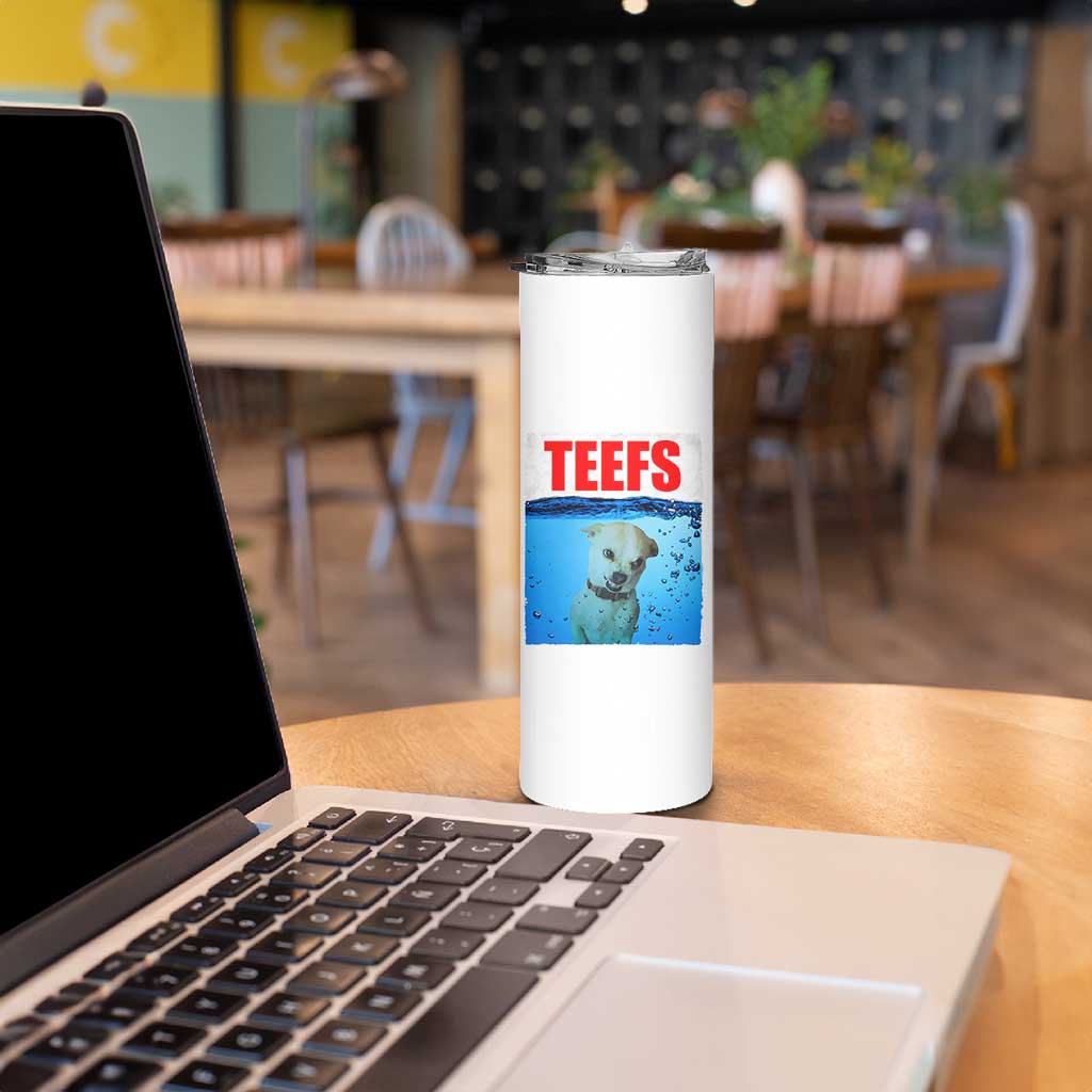 Chihuahua Dog Meme Skinny Tumbler Funny Horror Movie Poster Dog Teefs