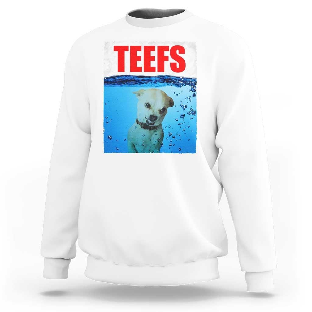 Chihuahua Dog Meme Sweatshirt Funny Horror Movie Poster Dog Teefs - Wonder Print Shop