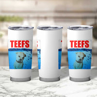 Chihuahua Dog Meme Tumbler Cup Funny Horror Movie Poster Dog Teefs